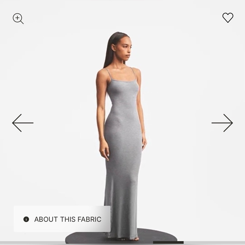 SKIMS Soft Lounge Long Slip Dress in heather gray